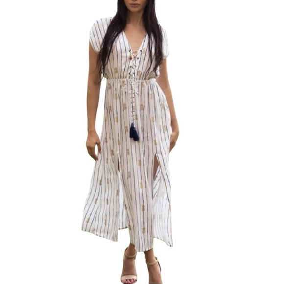 Angels by the Sea Loha Hawaiian Dress Pineapple - Picture 1 of 8